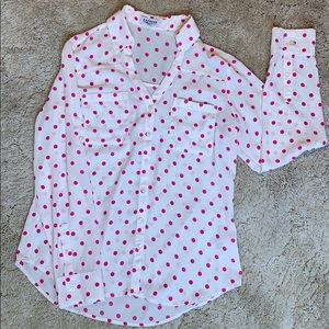 Express Polka Dot Portofino Shirt Size S
